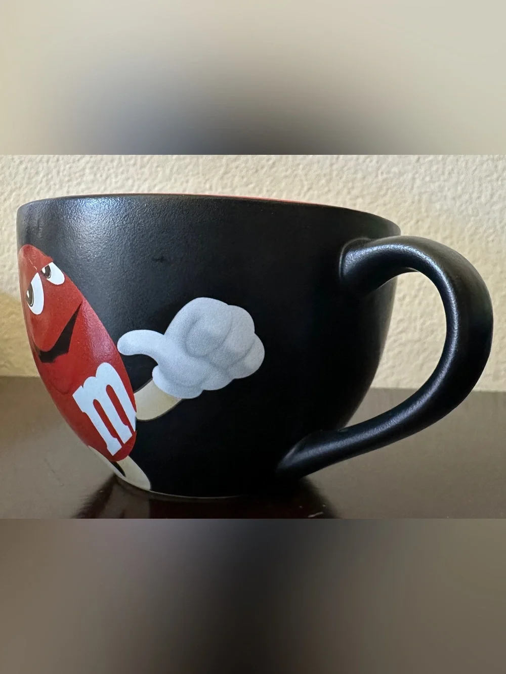 M&M'S Red Character Black Ceramic Mug